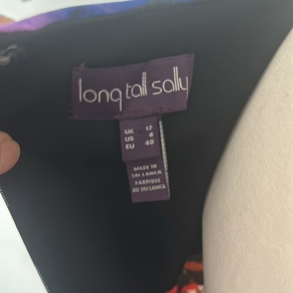 Long Tall Sally dress SZ 8 black floral EUC - Picture 3 of 4